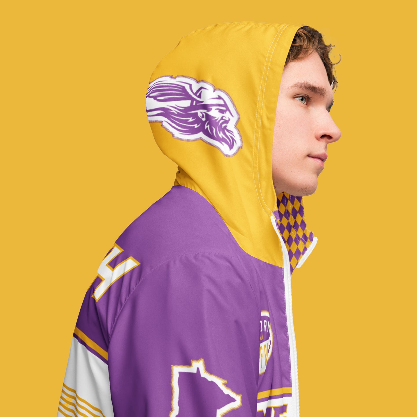Purple Playoff Race Mens Windbreaker