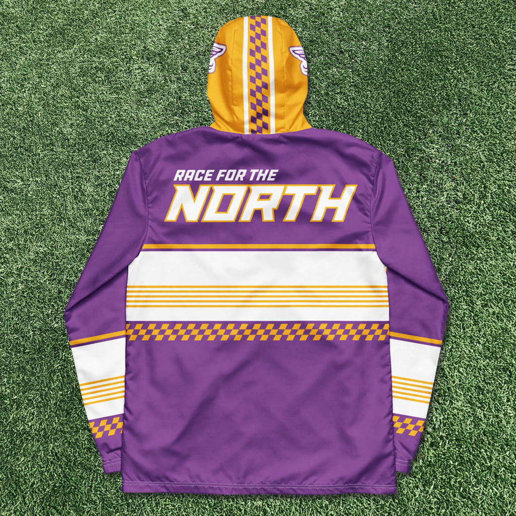 Purple Playoff Race Mens Windbreaker