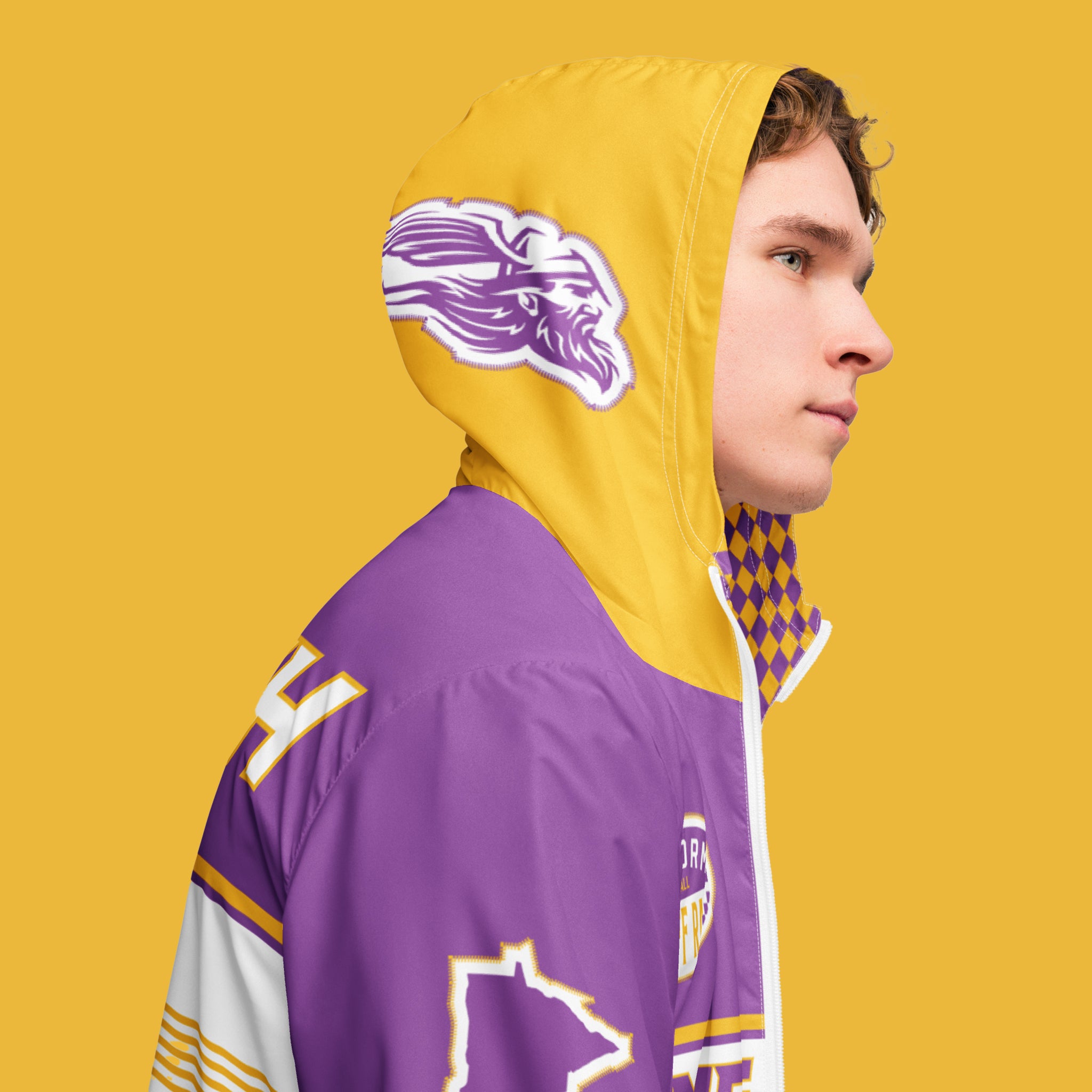 Purple Playoff Race Mens Windbreaker