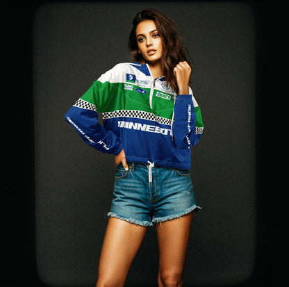 Playoff Race Womens Cropped Windbreaker