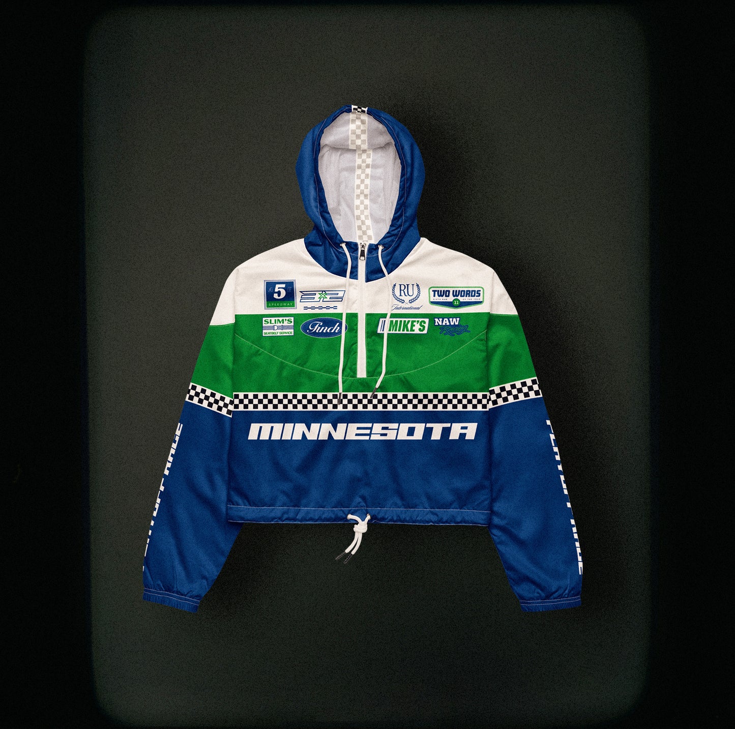 Playoff Race Womens Cropped Windbreaker