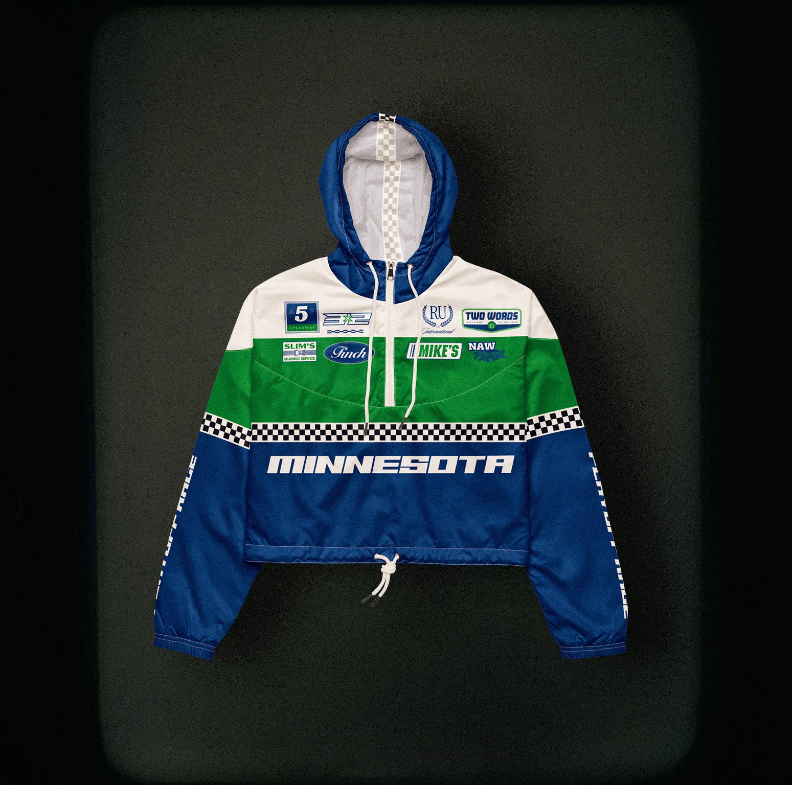 Playoff Race Womens Cropped Windbreaker