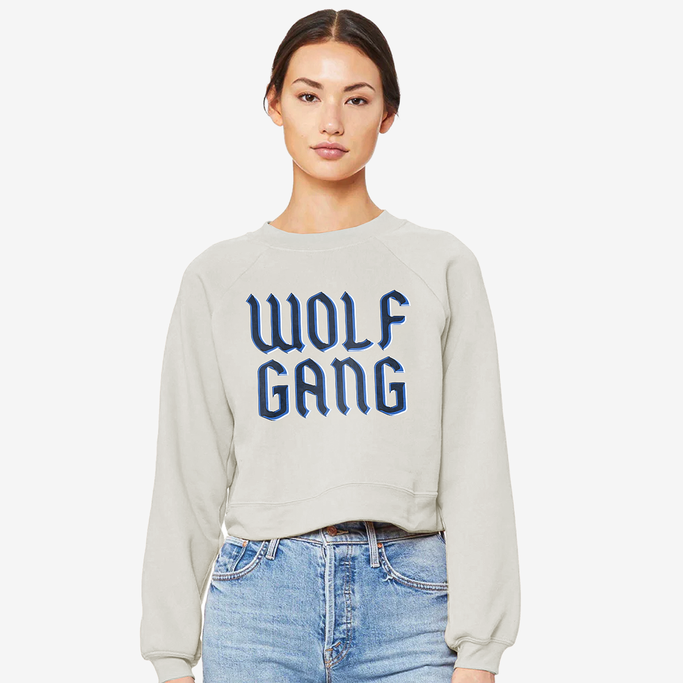 Wolf Gang Cropped Fleece Pullover - Vintage White