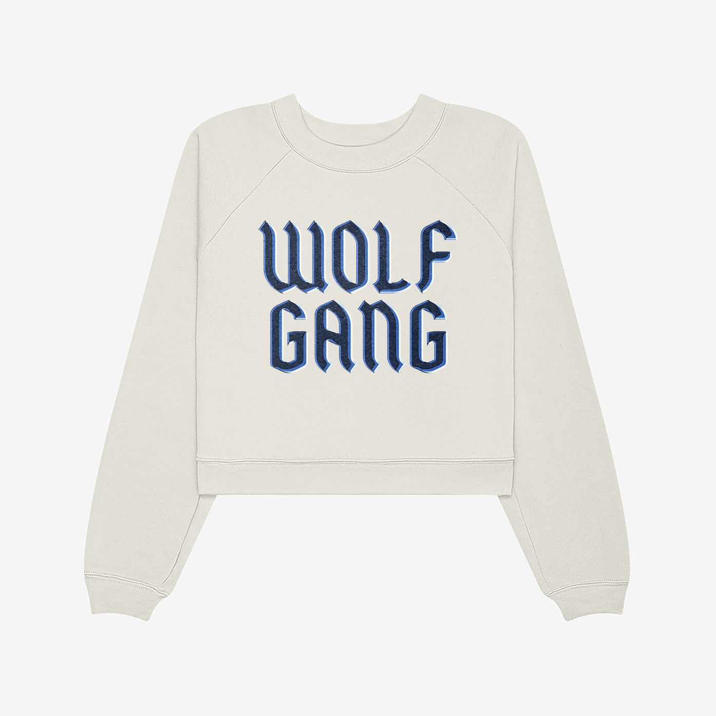 Wolf Gang Cropped Fleece Pullover - Vintage White