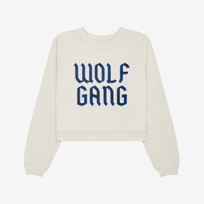 Wolf Gang Cropped Fleece Pullover - Vintage White